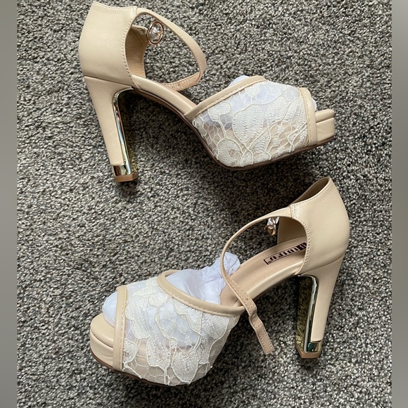 IDIFU Women's IN4 Mary Platform Chunky High Heels
Sandals Peep Toe Dress Bridal - Picture 9 of 11